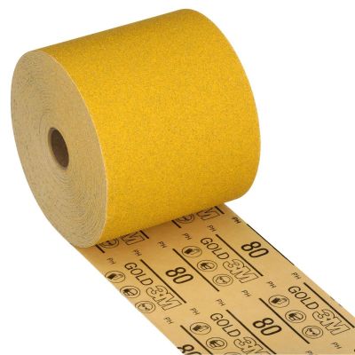 MMM02775 image(0) - 3M  Stikit Gold Sheet Roll 02775, 80D, 4-1/2-inch x 25 yd (115mm x 23 m)