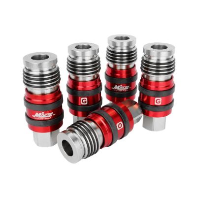 MIL1773 image(0) - Milton Industries 1/2-inch Safety Exhaust Coupler, 1/2-inch FNPT-5PK