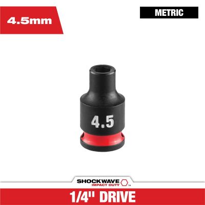 MLW49-66-6023 image(0) - Milwaukee Tool SHOCKWAVE&trade; Impact Duty 1/4" Drive 4.5MM Standard 6 Point Socket
