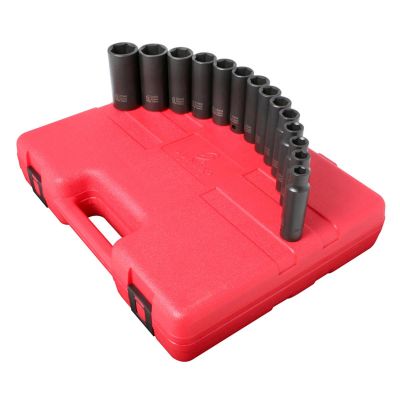 SUN2653 image(0) - SUNEX 1/2" Drive 14 Piece Metric Deep Impact Socket Set
