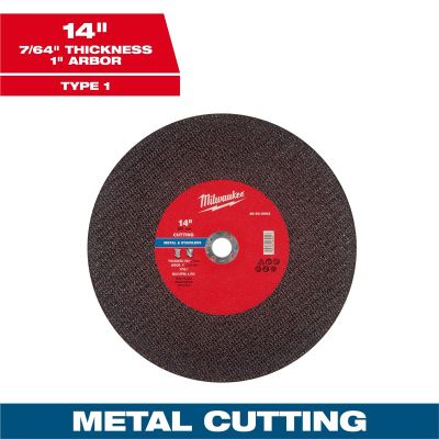 MLW49-94-0063 image(0) - Milwaukee Tool 14" x 7/64" x 1" Metal Cut Off Wheel -Type 1