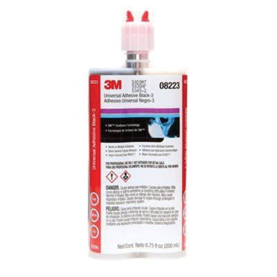 MMM8223 image(0) - 3M 08223 2-Part Universal Adhesive, 200 mL Dual Syringe Cartridge, Paste, Black, 1 to 1.2, 3 min Application