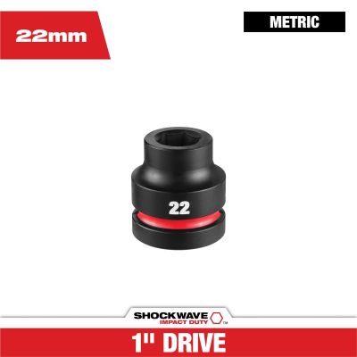 MLW49-66-6589 image(0) - Milwaukee Tool SHOCKWAVE&trade; Impact Duty 1" Drive 22MM Standard 6 Point Socket