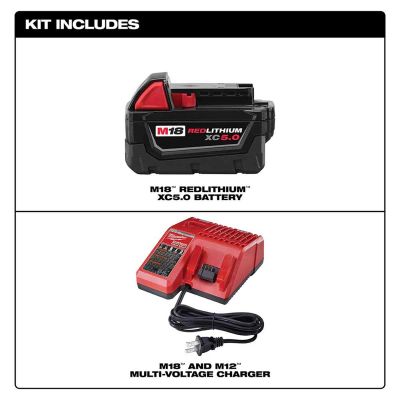 MLW48-59-1850 image(1) - Milwaukee Tool M18 REDLITHIUM XC5.0 Starter Kit