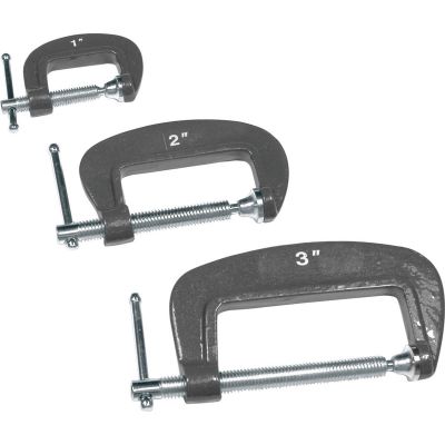 WLMW86012 image(0) - Wilmar Corp. / Performance Tool 3 pc. C-Clamp Set