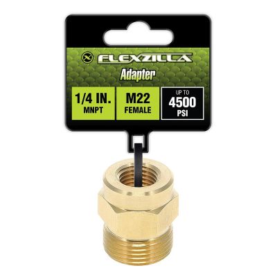 LEGPW3002 image(0) - Flexzilla Pressure Washer Adapter, M22 Male x M22 Male, Brass