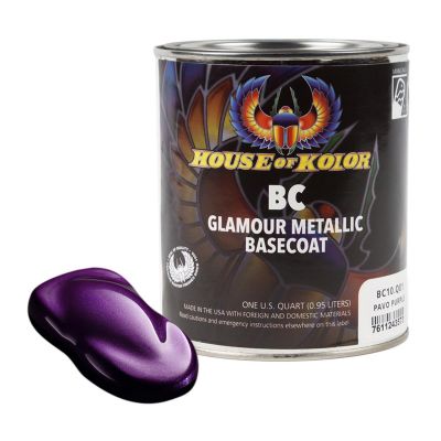 HOKC2C-BC10-Q01 image(0) - House Of Kolor SHIMRIN C2C-BC10-Q01 C2C Glamour Metallics Series Universal Basecoat, 1 qt Can, Pavo Purple