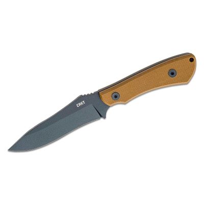 CRK2083 image(0) - CRKT (Columbia River Knife) Ramadi SK-5 Powder Coat Plain Blade Fixed Blade Knife with Sheath G10 Handle - Coyote Brown