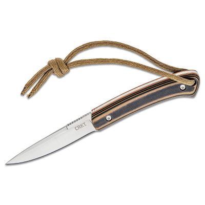 CRK2382 image(0) - CRKT (Columbia River Knife) Biwa 8Cr13MoV Satin Plain Blade Fixed Blade Knife with Sheath G10 Handle - Brown/Black