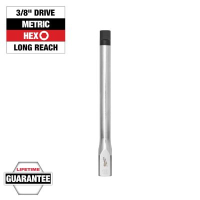 MLW45-34-1088 image(0) - Milwaukee Tool 3/8 Inch Drive 10mm Long Hex Bit Socket