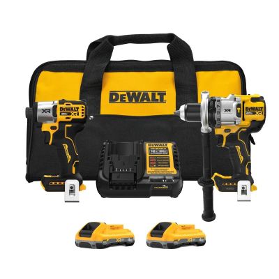 DWTDCK2101QQ2 image(0) - DEWALT 20V MAX*XR&reg;  2-Tool Hammer Drill/Impact Combo Kit with POWERPACK &trade; Batteries