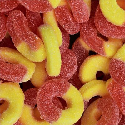 THS619793-187098 image(0) - Tender Heifer Snack Co. Gummy Sour Peach Rings Candy - 10 oz