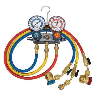 CPSMA1234 image(0) - CPS Products MA1234 1/4-inch SAE Pro-Set Manifold Gauge Set