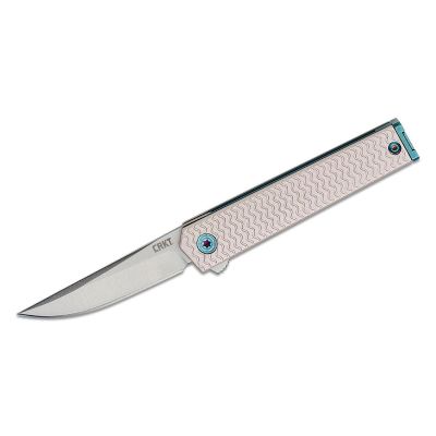 CRK7081 image(0) - CRKT (Columbia River Knife) CEO Microflipper 12C27 Satin Plain Blade Folding Knife with Liner Lock Aluminum Handle - Black