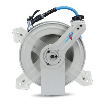 BLBBSWR5850-AIO image(0) - BluBird BluSeal All-in-One Rubber Air Hose Reel 5/8" X 50(Single Arm - Heavy Duty) with 6' Lead-in-Hose. Includes FreeStyle, Sshhh Tek, and Safety Rewind Features.
