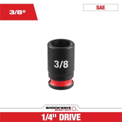MLW49-66-6006 image(0) - Milwaukee Tool SHOCKWAVE&trade; Impact Duty 1/4" Drive 3/8" Standard 6 Point Socket