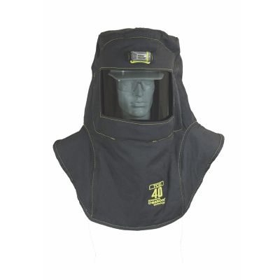 OBRTCG40-CCHVSL image(0) - OBERON Hood with Hard Cap - Arc Flash - 40 Cal TCG - With Fresh Air Arc Flash Hood Ventilation System & Light - Canadian - Color: Black - Window: True Color Grey (TCG)