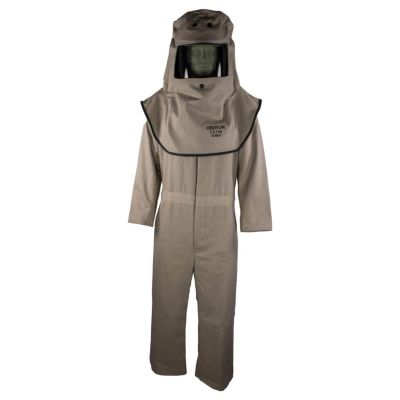 OBRFRTC4A-5XL image(0) - Oberon Suit Kit - Arc Flash - 40 Cal CAT™  - Comes with Hood and Coveralls - Color: Khaki - Size: 5XL