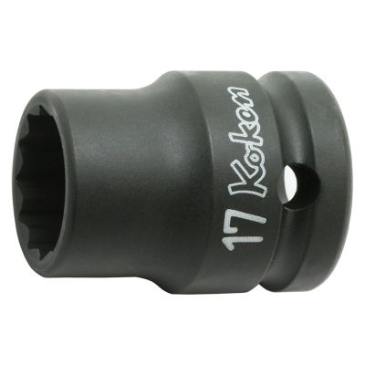 KKN14406M-18 image(0) - Ko-ken USA 14406M-18 1/2 Sq. Dr. Socket 18mm 12 point Length 38mm Thin walled