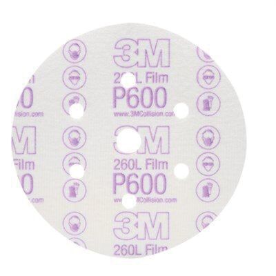 MMM1071 image(0) - 3M 01071 260L Series Dust Free Abrasive Disc, 6 in Dia, P600 Grit, Hook and Loop, White
