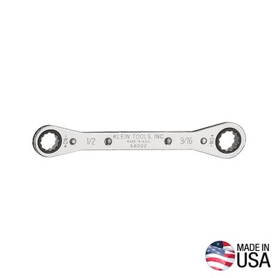 KLE68202 image(0) - Klein Tools Ratcheting Box Wrench 1/2 x 9/16-Inch