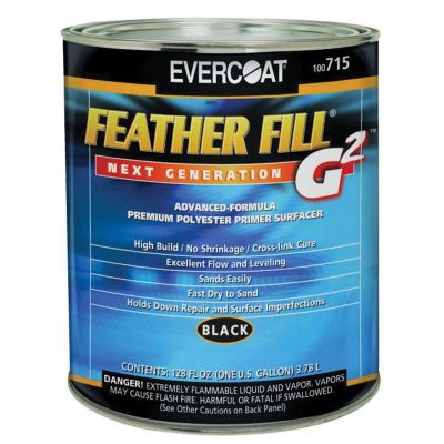 FIB715 image(0) - Fibre glass Evercoat FEATHER FILL G 2 100715 High-Build Polyester Primer Surfacer, 1 gal Round Can, Black