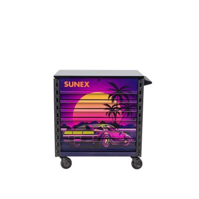 SUN8057XTBKRETRO image(0) - SUNEX Premium Full Drawer Service Cart - 80s Retro