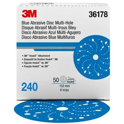 MMM36178 image(0) - 3M Hookit Blue Abrasive Disc Multihole 36178 (4PK)