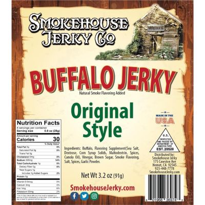 THS369743 image(0) - Tender Heifer Snack Co. Buffalo Original Style Exotic Jerky - 3.2 Ounce