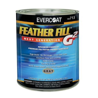 FIB713 image(0) - Fibre glass Evercoat FEATHER FILL G 2 100713 High-Build Polyester Primer Surfacer, 1 gal Round Can, Gray