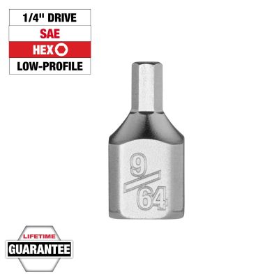 MLW45-34-1121 image(0) - Milwaukee Tool 1/4 Inch Drive 9/64 Inch Low-Profile Hex Bit Socket