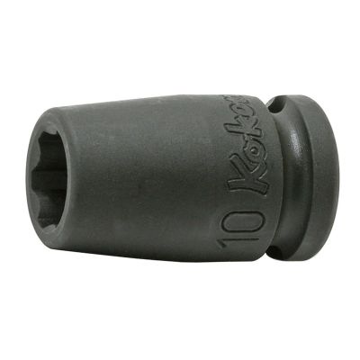 KKN13410M-9 image(0) - Ko-ken USA 13410M-9 3/8 Sq. Dr. Socket 9mm Surface Length 32mm