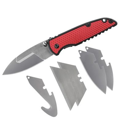 COS30861 image(0) - COAST Products DX430 1919 Reserve Shift Interchangeable Razor/Drop Point/Gut Hook Exchange Blade Folding Pocket Knife - Red/Black