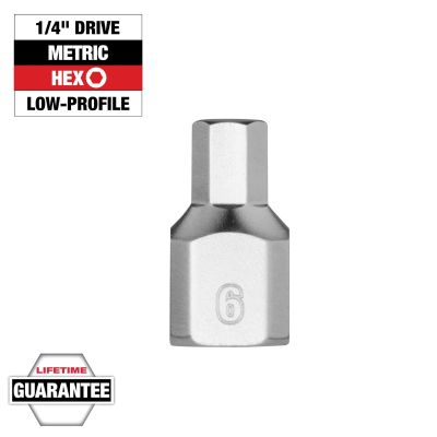 MLW45-34-1133 image(0) - Milwaukee Tool 1/4 Inch Drive 6mm Low-Profile Hex Bit Socket