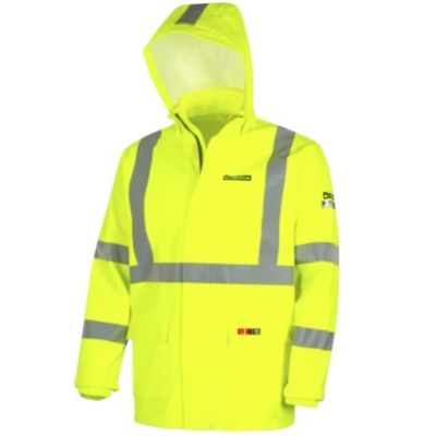 OBRZFC306-3XL image(0) - Oberon  Safety Jacket - FR/Arc-Rated - PU/Cotton - Hi-Viz Yellow - Size: 3XL