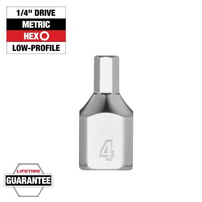 MLW45-34-1131 image(0) - Milwaukee Tool 1/4 Inch Drive 4mm Low-Profile Hex Bit Socket