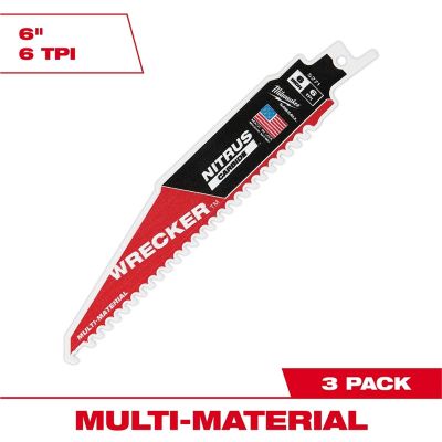 MLW48-00-5371 image(0) - Milwaukee Tool 6 Inch WRECKER with NITRUS CARBIDE Blades - 3 Pack