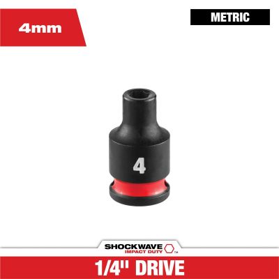 MLW49-66-6022 image(0) - Milwaukee Tool SHOCKWAVE&trade; Impact Duty 1/4" Drive 4MM Standard 6 Point Socket