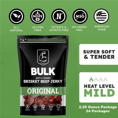 BLOISN-OGBR-24 image(0) - BULK Jerky Original Pepper Brisket Beef Jerky 2.25 ounce package (24 packages)