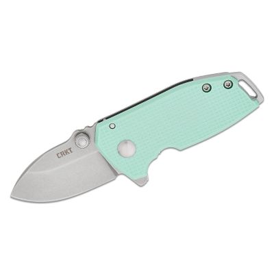 CRK2485B image(0) - CRKT (Columbia River Knife) Squid Compact D2 Stonewash Plain Blade Assisted Folding Knife with Frame Lock G10 Handle - Aqua