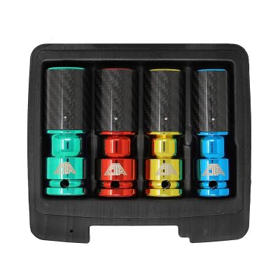 CTA4250 image(0) - CTA Manufacturing 4 Pc. Metric Lug Socket Set with Carbon Fiber Sleeves