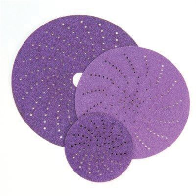 MMM31356 image(0) - 3M Cubitron II 31356 737U Series Multi-Hole Clean Sanding Abrasive Disc, 8 in Dia, 80+ Grit, Hook and Loop, Purple
