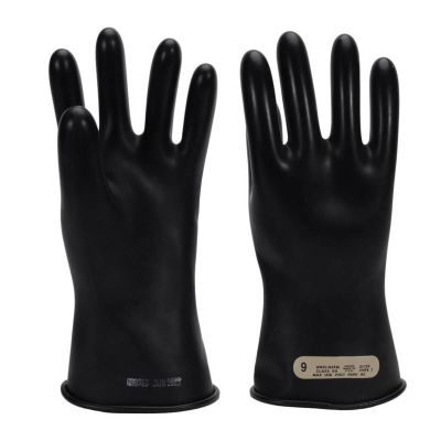 OBRRG-B-C00-R11-9 image(0) - Oberon Gloves - Rubber Electrical - Class 00 - Length: 11" -  Rolled Cuff - Size: Large - 9