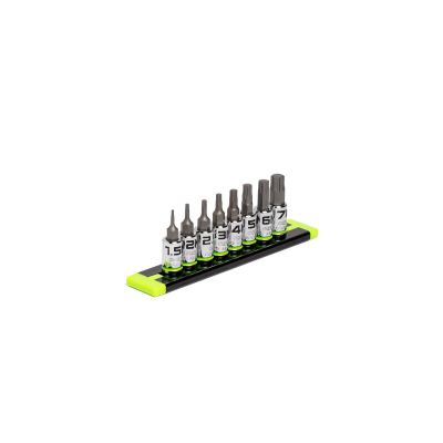 GETGE8ASMHSRPT image(0) - Grip Edge Tools 8-PC 1/4'' Dr Short Metric RPT Hex Driver Set