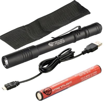 STL66134 image(0) - Streamlight Stylus Pro USB LED 350 Lumen Penlight with USB Charge Cord - Black