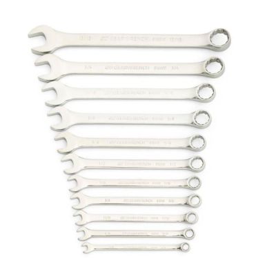 KDT81934 image(0) - GearWrench 11 Piece 12 Point Long Pattern Combination SAE Wrench Set with Tool Roll