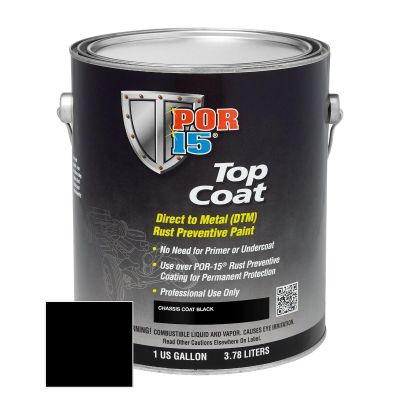 POI45901 image(0) - POR-15 INC 45901 Top Coat DTM Paint, 1 gal Can, Chassis Black, Liquid, 30 to 60 min Curing