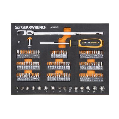 KDTGWMSMBS01 image(0) - GearWrench 105 Piece 1/4" Drive Slim Head Mechanics Tool Set in Foam Storage Tray