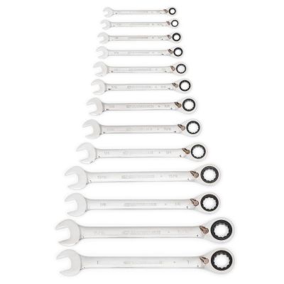 KDT9509N image(0) - GearWrench 13 Piece 72-Tooth 12 Point Reversible Ratcheting Combination SAE Wrench Set