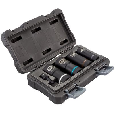 KLE66040 image(0) - Klein Tools 2-in-1 Impact Socket Set, 12-Point, 5-Piece